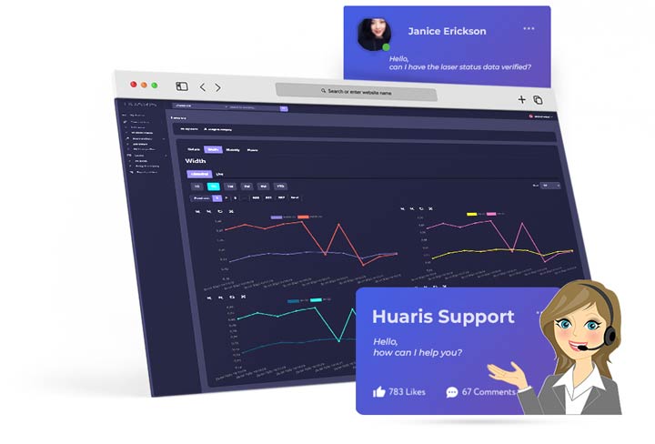 Huaris Cloud – Huaris AI Cloud online support is laser beam profiling powered by AI for laser power meter